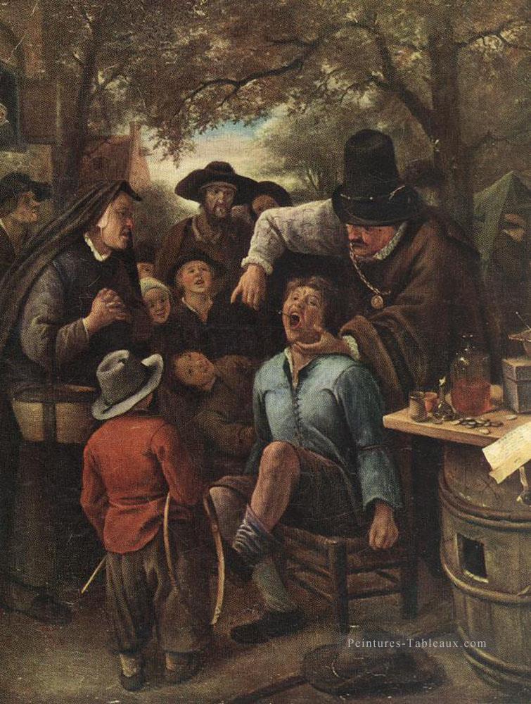 Le Quackdoctor néerlandais genre peintre Jan Steen Peintures à l'huile